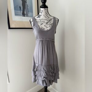 Banana Republic Charcoal Ruffle Midi Dress